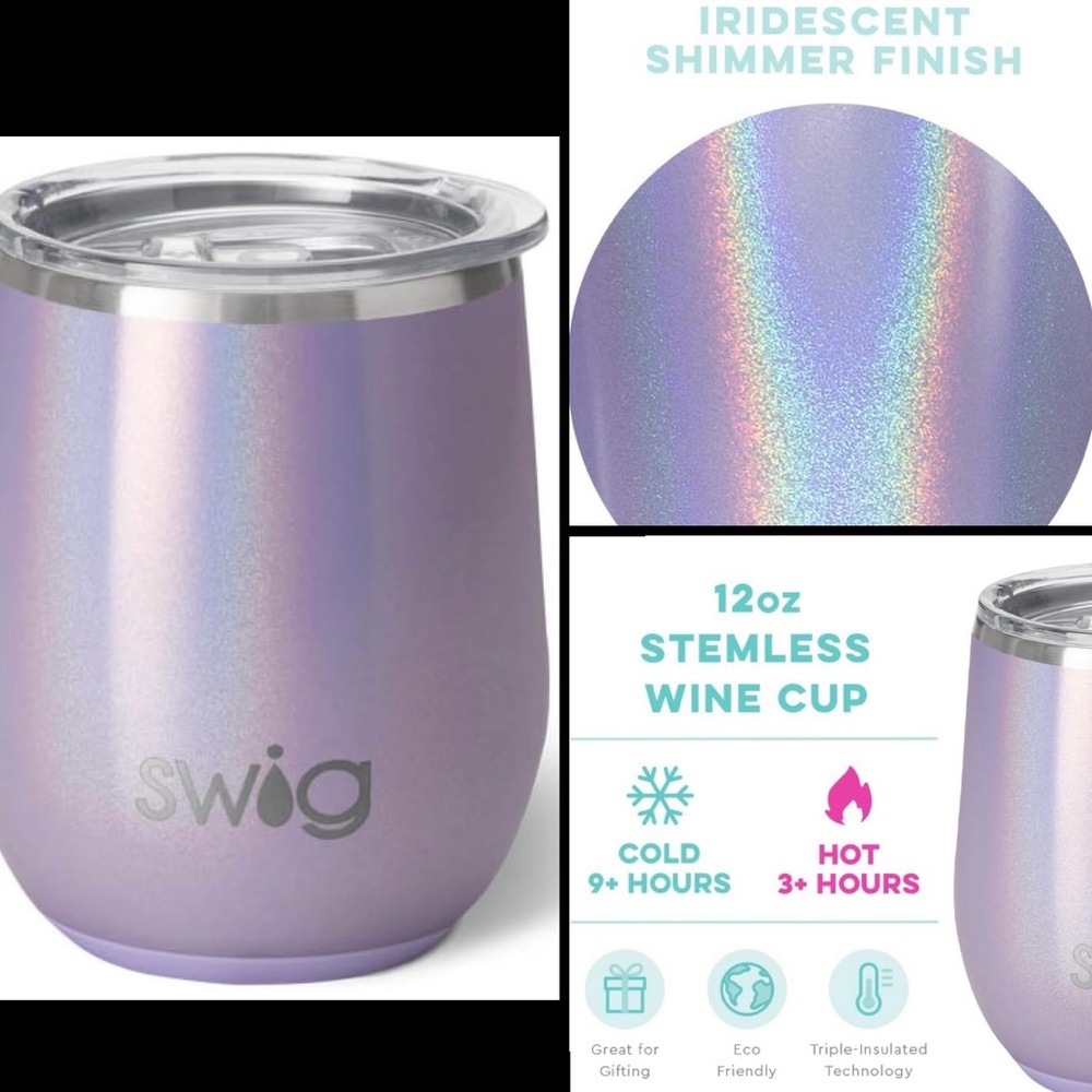 Swig Purple Iridescent Stemless Wine Tumbler